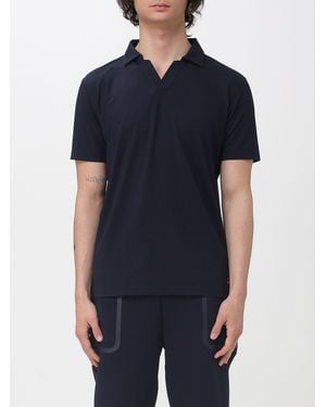 Peuterey Cotton And Silk Blend Polo - Blue