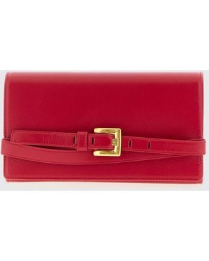 Balmain Bolso Cartera Shuffle De Piel - Rojo