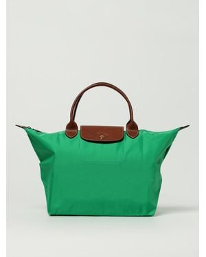 Longchamp Le Pliage Recycled Nylon And Leather Bag - Green