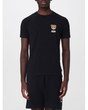 Moschino Teddy Bear Print Cotton T-Shirt With Logo - Blue