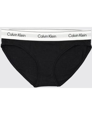 Calvin Klein Cotton Blend Logo Briefs - Black