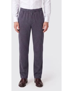 Lardini Slim Fit Cotton Blend Pants With Elasticated Waist And Flap Pockets - Blue