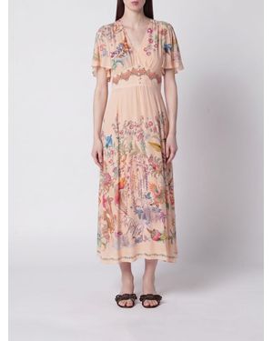 Etro Vestido Midi De Viscosa Estampada - Rosa