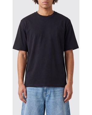 Vision Of Super Crewneck Cotton T-Shirt With Tone-On-Tone Logo - Blue