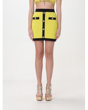 Elisabetta Franchi Logo-Embossed Knitted Miniskirt - Yellow
