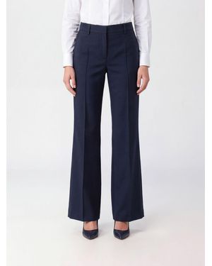 Alberto Biani Mid-Rise Flared Satin Pants With Concealed Closure - Blue