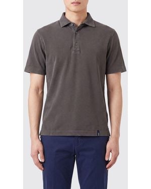 Drumohr Polo Slim Fit De Algodón Con Tapeta De Tres Botones - Gris