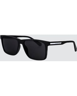 Calvin Klein Aviator Acetate Sunglasses With Contrast Logo - White