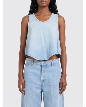 Dondup Denim Effect Lyocell Top - Blue