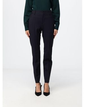 Brunello Cucinelli Skinny Wool Blend Trousers With Monili Detail - Blue
