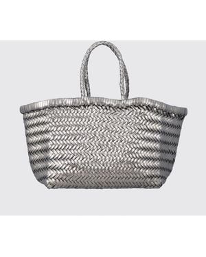 Dragon Diffusion Woven Leather Triple Jump Bag - Grey