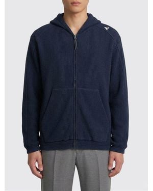 ROA Cotton Hoodie With Zip - Blue