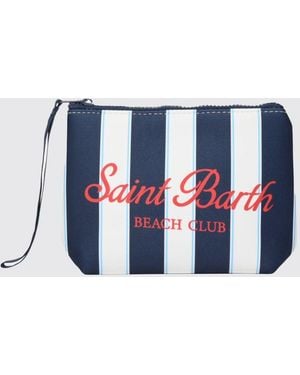 MC2 Saint Barth Aline Striped Polyester Pouch - Blue