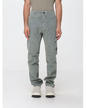 C.P. Company Slim Fit Corduroy Cargo Trousers With Belt Loops And Side Pockets - Grey