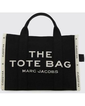 Marc Jacobs The Medium Tote Bag Aus Baumwoll-Canvas Mit Jacquard-Logo - Schwarz
