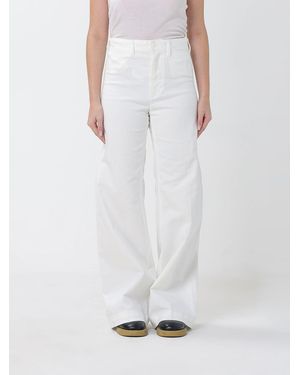 Polo Ralph Lauren Pantalones Acampanados De Talle Alto En Algodón Elástico - Blanco