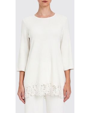 Twinset Viscose Top With Embroidery - White