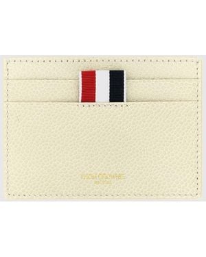 Thom Browne Hector Grained Leather Card Holder - Natural