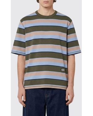 Ami Paris Camiseta De Algodón A Rayas - Rojo