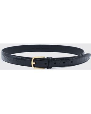 TOTEME Croc-Effect Leather Belt With Pin Buckle By - White
