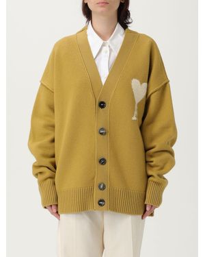 Ami Paris Adc Cardigan Aus Wolle Mit Intarsienmuster - Gelb