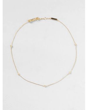 Bottega Veneta Knot 18K-Plated Choker Necklace - White