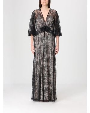 Alberta Ferretti Long Lace Dress - Black