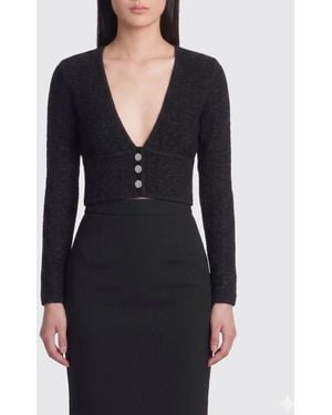 Alessandra Rich Crop Top Aus Schurwollmischung - Schwarz