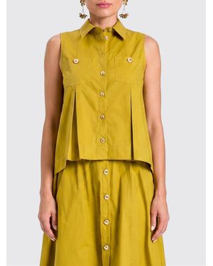 Twinset Stretch Cotton Sleeveless Shirt - Yellow
