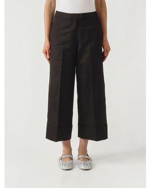 PT Torino Cotton Blend Cropped Pants - Black