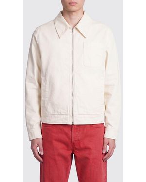 Ami Paris Chaqueta Camisa De Algodón - Rojo