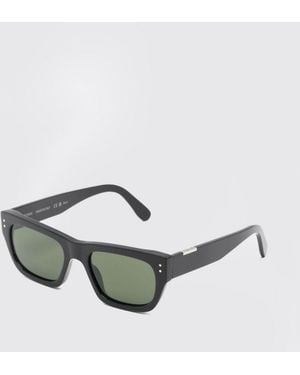 TOTEME Rechteckige Sonnenbrille Aus Schwarzem Acetat Mit Dunklen Gläsern Und Graviertem Logo