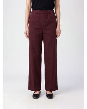 Patrizia Pepe Stretch Cotton Straight Trousers - Red