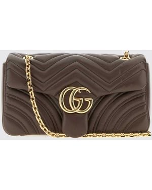 Gucci Borsa A Spalla Gg Marmont - Marrone