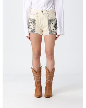 R13 Printed Cotton Denim Shorts - White