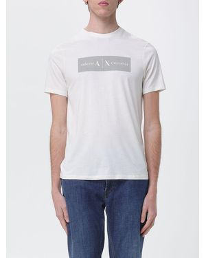 ARMANI EXCHANGE Crew Neck T-Shirt With Lettering Logo - White
