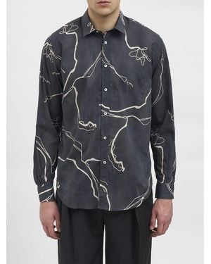 Paura Printed Cotton Shirt - Grey