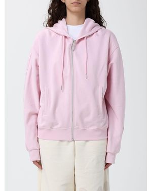 DISCLAIMER Relaxed Fit Cotton Zip-Up Hoodie With Logo - Pink