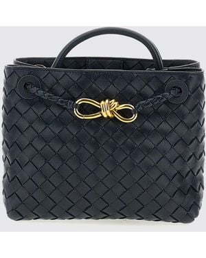 Bottega Veneta Andiamo Small Woven Leather Bag - Blue
