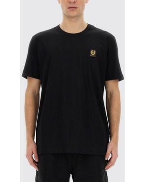 Belstaff Camiseta De Algodón Con Logo - Negro