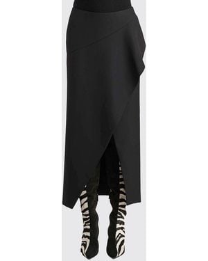 KHAITE Jaia Asymmetric Wool Skirt - Black