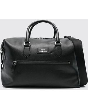 Polo Ralph Lauren Embossed Leather Travel Bag - Black