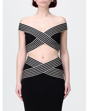 Elisabetta Franchi Cropped Fit Jersey Top - Black