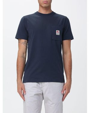 Murphy & Nye Slim Fit Cotton T-Shirt With Patch Pocket And Logo - Blue