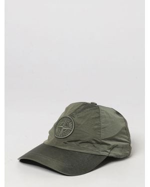 Stone Island Gorra De Béisbol De Nailon Con Parche Del Logo Compass - Verde