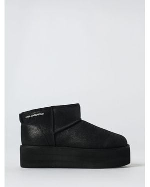 KARL LAGERFELD Thermo Suede Snow Ankle Boots - Black