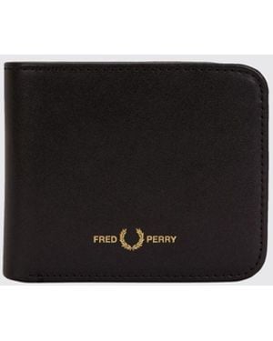 Fred Perry Leather Bifold Wallet With Contrast Front Logo - White