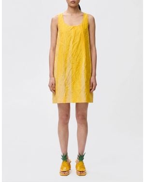 Loewe Cotton Blend Mini Dress - Yellow