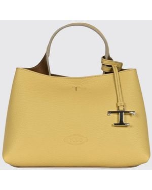 Tod's Grained Leather Handbag With Removable Strap And Charm - Metallic
