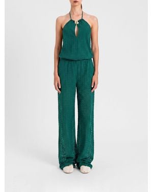 Twinset Crochet Jersey Jumpsuit - Green